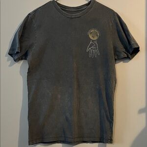 PacSun Black Short Sleeve Tee with Earth & Hand Graphic